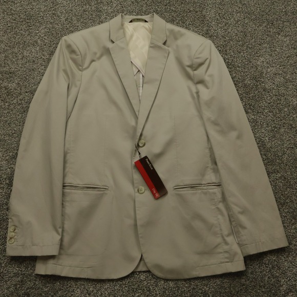Perry Ellis blazer mens 42R City Fit Sandrap Beige Unstructured tapered - Picture 1 of 16